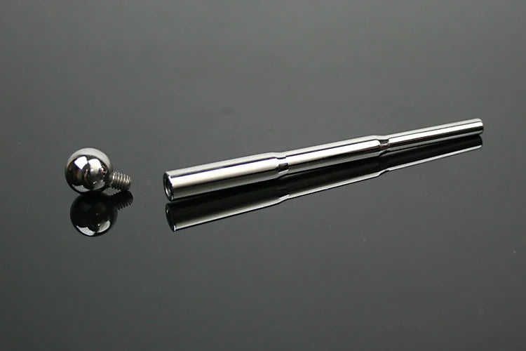 6*120MM medical Stainless steel urethral ball plug penis probe sex toys A084