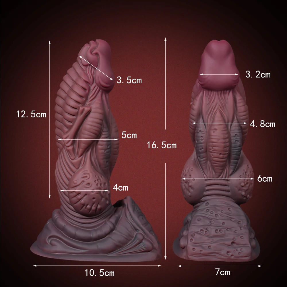 6.3in Thick Monster Dildo Brown Silicone Animal Dildos Anal Plug Toys Big Knot Dragon Dildo for Beginners Women and Men Couples