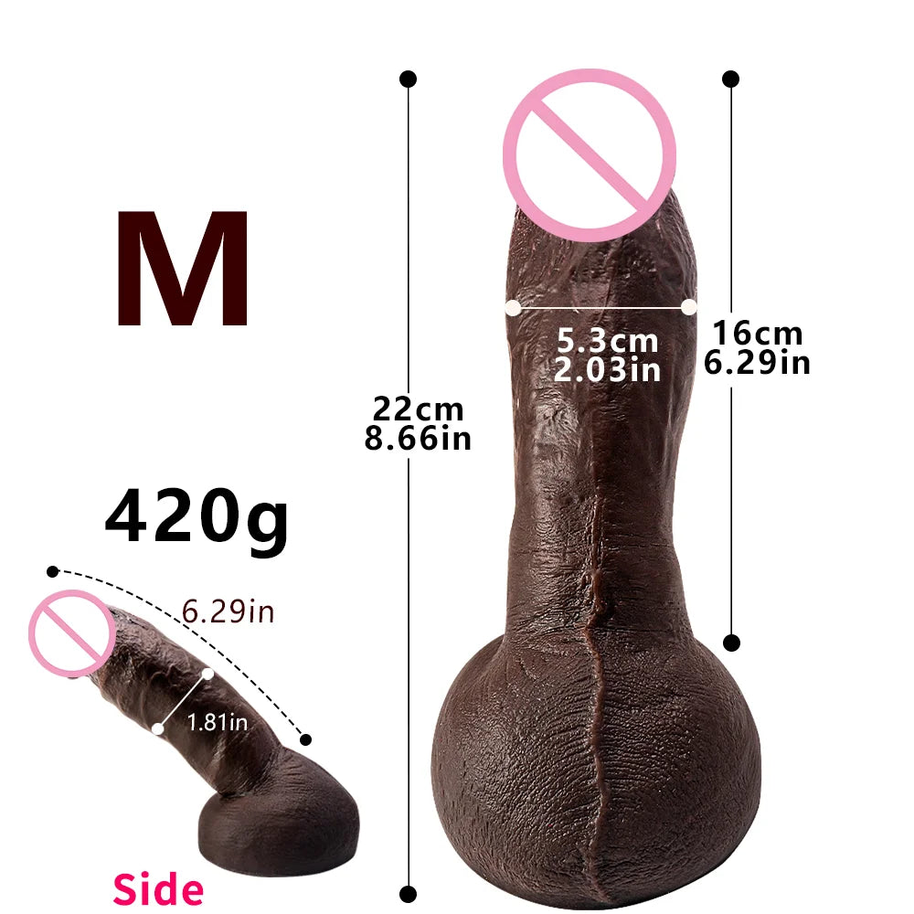 6.3in Thick Monster Dildo Brown Silicone Animal Dildos Anal Plug Toys Big Knot Dragon Dildo for Beginners Women and Men Couples