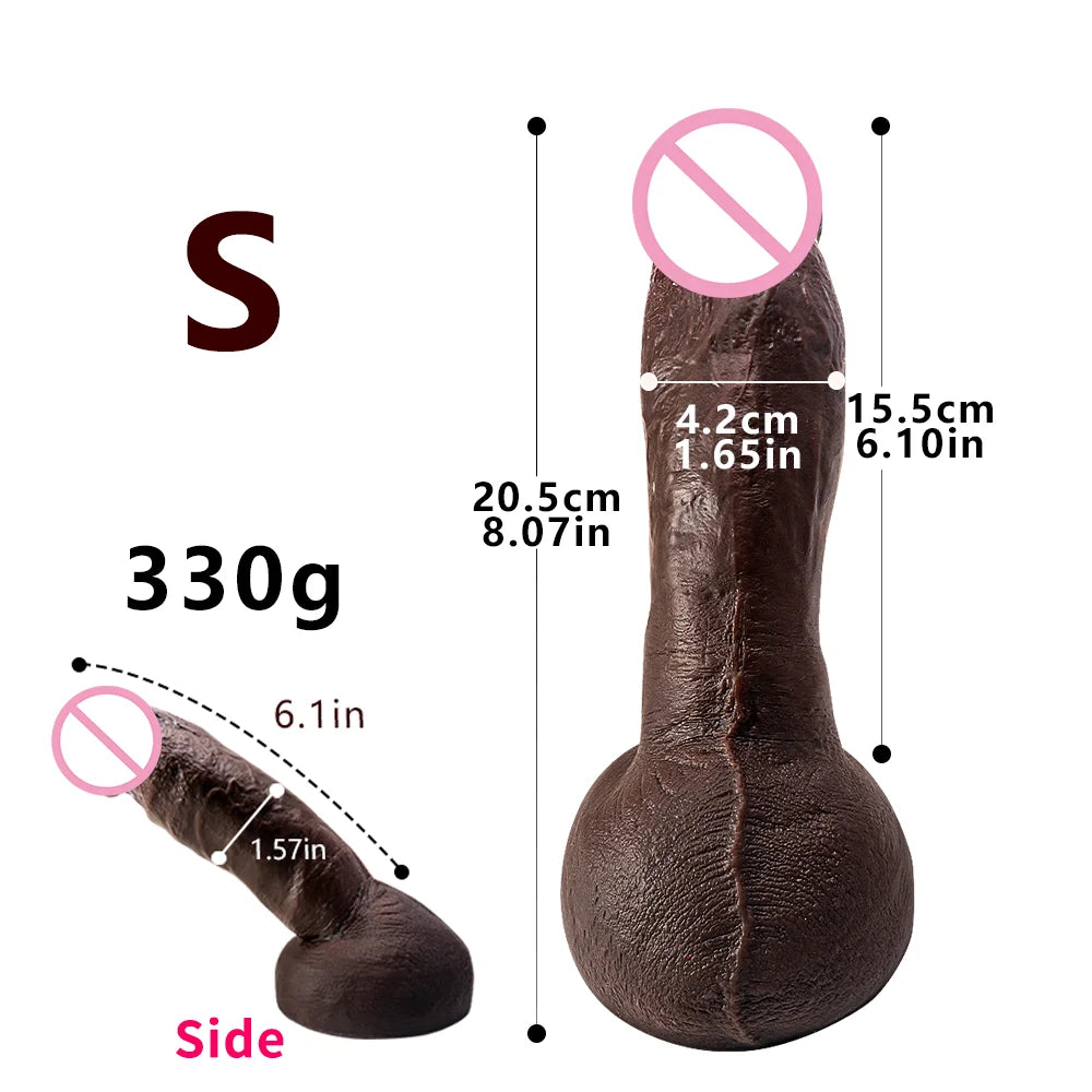 6.3in Thick Monster Dildo Brown Silicone Animal Dildos Anal Plug Toys Big Knot Dragon Dildo for Beginners Women and Men Couples