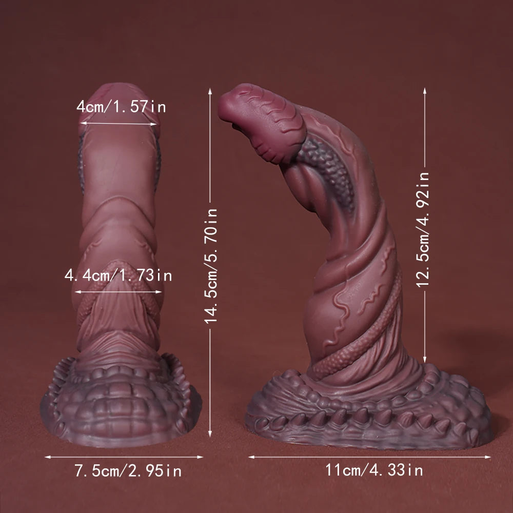 6.3in Thick Monster Dildo Brown Silicone Animal Dildos Anal Plug Toys Big Knot Dragon Dildo for Beginners Women and Men Couples