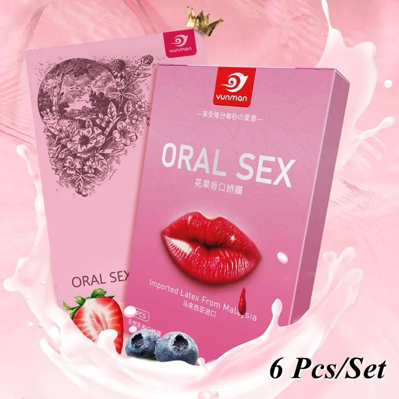 6 Pcs Membrane Oral Sex Tongue Licking Penis Masturbation Thin Soft Vaginal Film for Couple Adult Anal Games Sex Toys Products