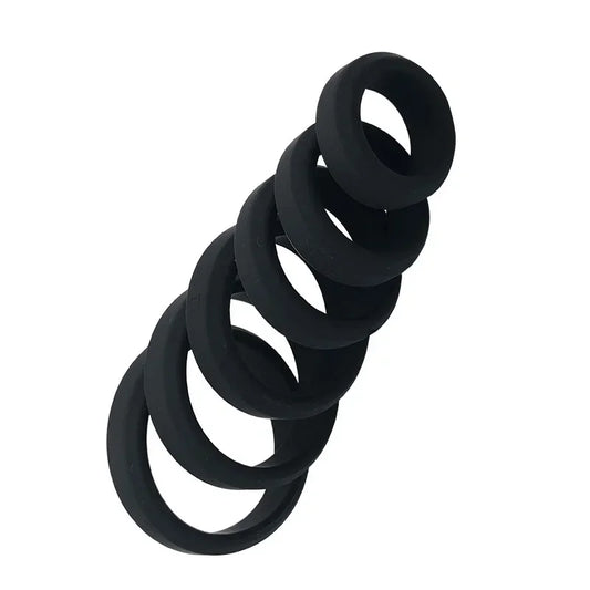 6 Size Elastic Silicone Cock Ring Ball Stretcher Foreskin Loop For Men Penis Erection Extender Semen Lock Couple Game Sex Toys