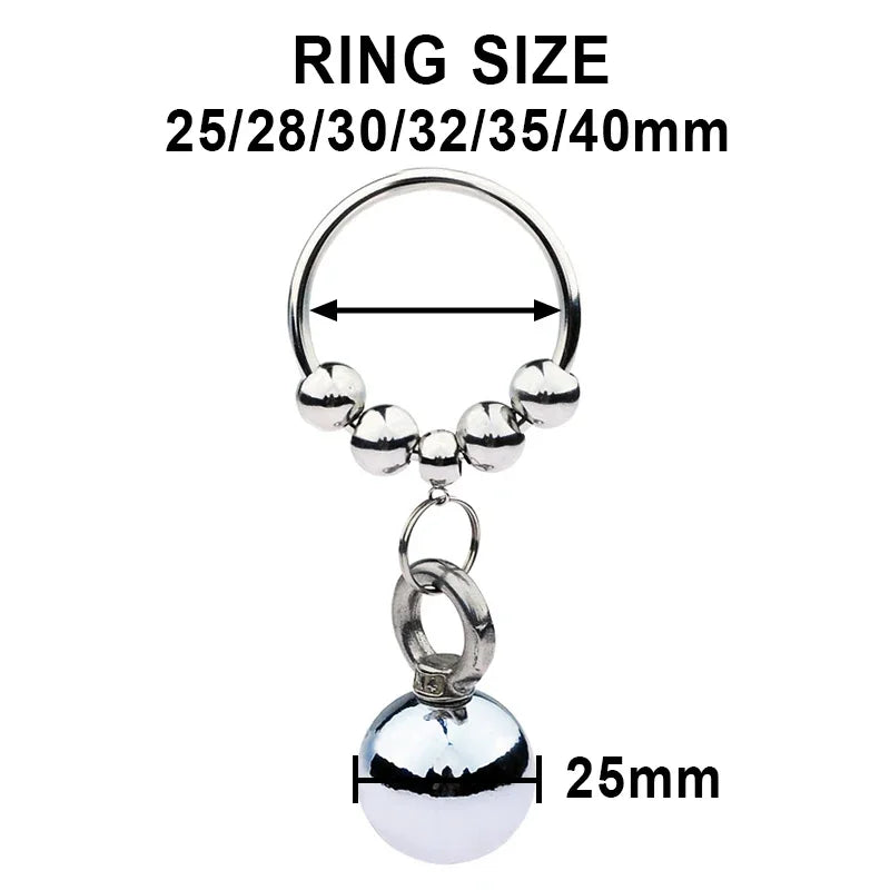 6 Size Male Penis Cock Ring Heavy Duty Metal Locking Testicular Pendant Weight For Men CBT Glans Rings Delay BDSM Sex Toys Shop