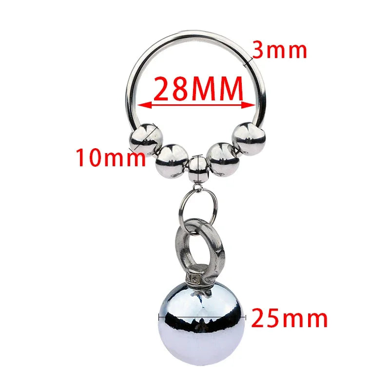 6 Size Male Penis Cock Ring Heavy Duty Metal Locking Testicular Pendant Weight For Men CBT Glans Rings Delay BDSM Sex Toys Shop