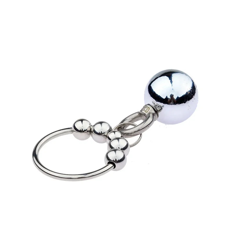 6 Size Male Penis Cock Ring Heavy Duty Metal Locking Testicular Pendant Weight For Men CBT Glans Rings Delay BDSM Sex Toys Shop