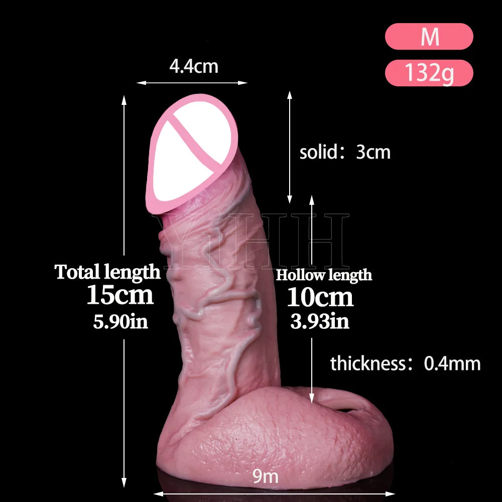 6 Sizes Realistic Enlarger Cock Sleeve Penis Cover Big Silicone Condoms For Man Dick Extend Penis Sex Toys For Men Sex Products