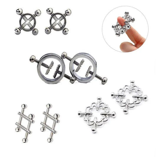 6 Types Metal Breast Nipple Clamps Clips Nipple Stimulator RolePlay Slave BDSM Bondage Adult Restraint Sex Toys Game for Women