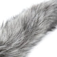61CM Artificial Wool Fox's Tail Whip,Horse Whip,Costumes Performance Props,PU Leather Handle with Wrist Strap