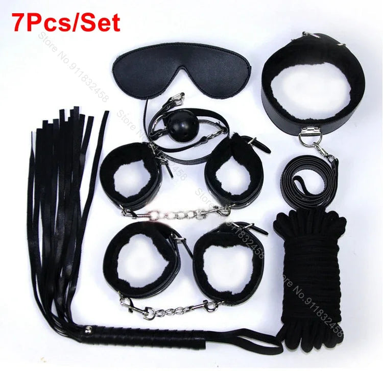 7/10Pcs Sex Toys For Women Cotton Rope Handcuffs Collar String Mouth Ceppi Whip Suit Offbeat Bondage Toys Adult Games Sex Shop