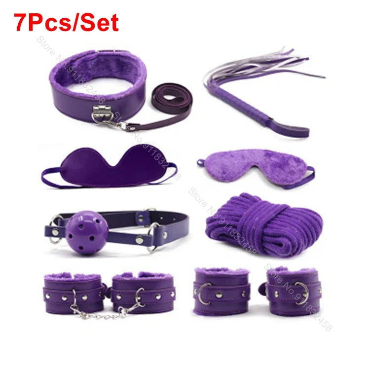 7/10Pcs Sex Toys For Women Cotton Rope Handcuffs Collar String Mouth Ceppi Whip Suit Offbeat Bondage Toys Adult Games Sex Shop