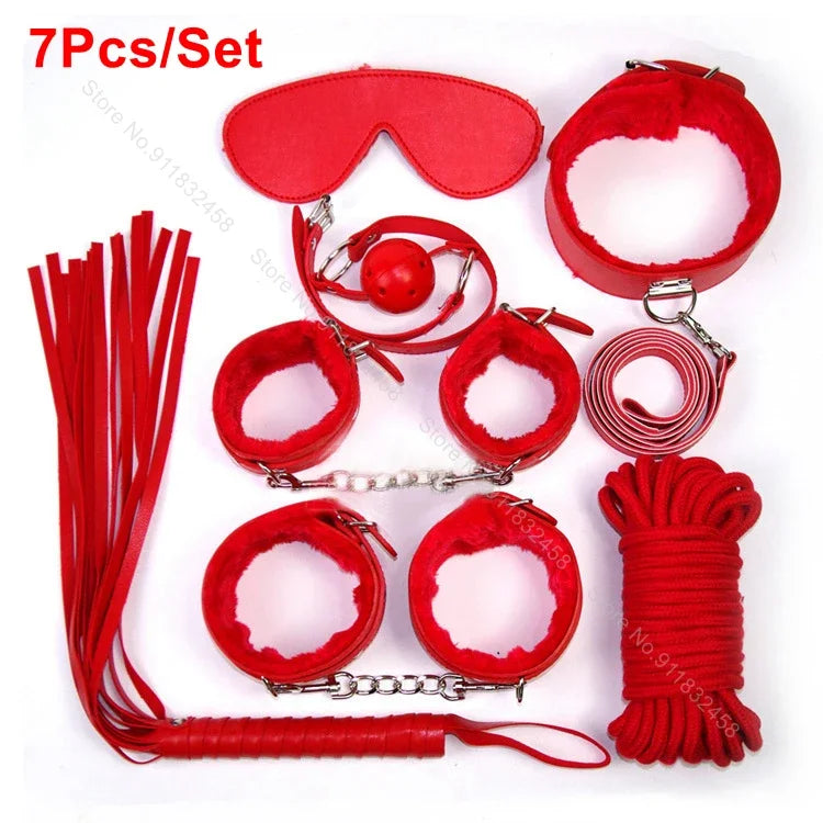 7/10Pcs Sex Toys For Women Cotton Rope Handcuffs Collar String Mouth Ceppi Whip Suit Offbeat Bondage Toys Adult Games Sex Shop