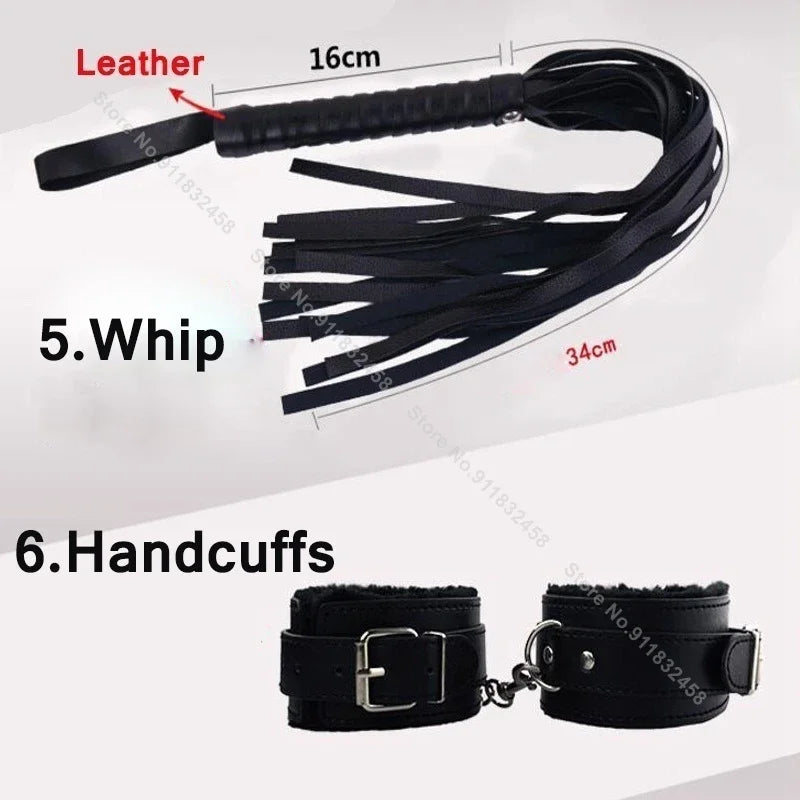 7/10Pcs Sex Toys For Women Cotton Rope Handcuffs Collar String Mouth Ceppi Whip Suit Offbeat Bondage Toys Adult Games Sex Shop