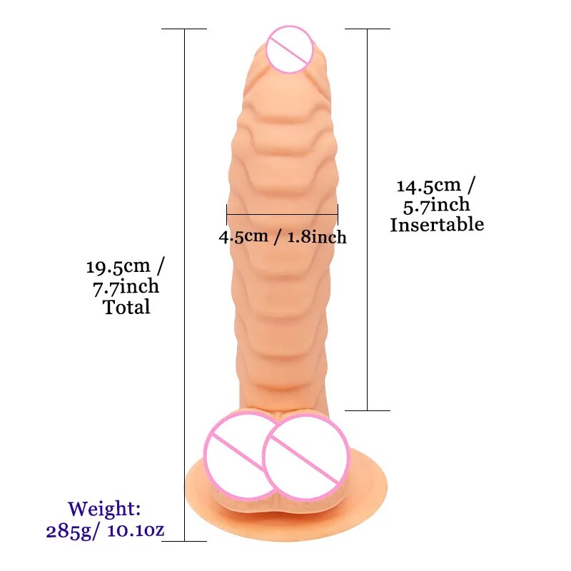 7.7 Inch Huge Realistic Soft Dildo with Suction Cup for Women Masturbation Big Animal Penis Dick Scaly Prepuce Sex Toys Sex Shop