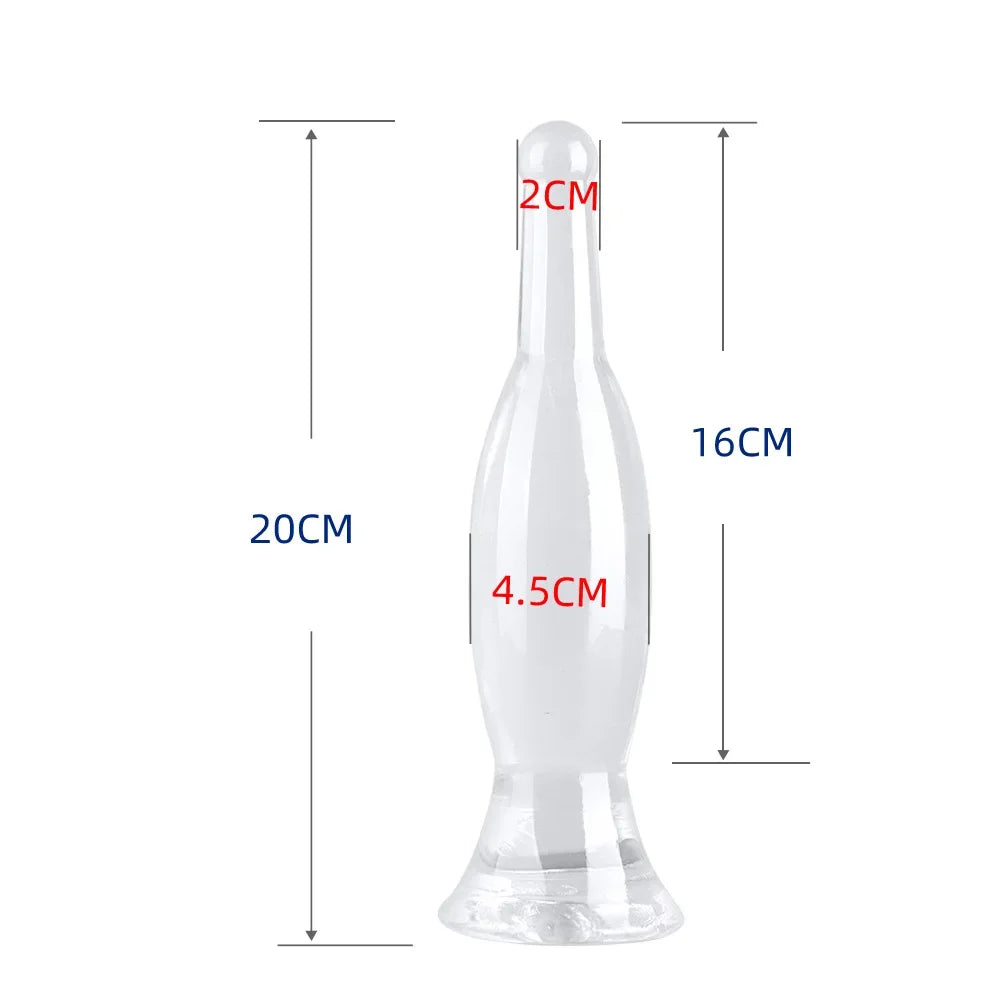 7.8 Inch Crystal Realistic Dildo Clitoris Stimulator Erotic Beer Model Penis G Spot Anal Plug Masturbator For Women Men Sex Toys