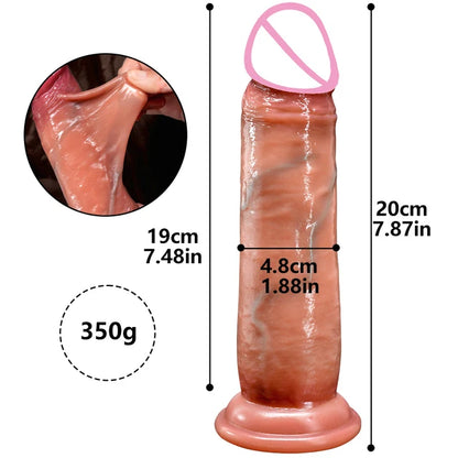 7.8inch Realistic Dildos For Women Skin Sliding Foreskin Dildo Anal Vaginal G spot Stimulation Big Penis Sex Toys For Adults 18