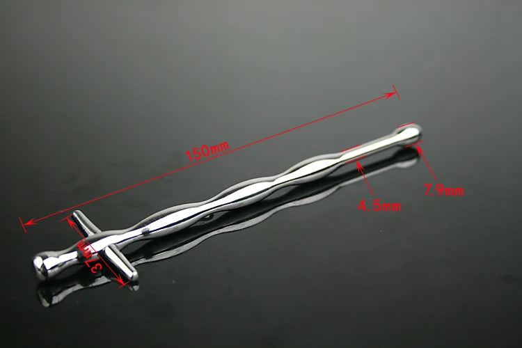 7.9*150mm Stainless steel weeping cross urethral plug penis dilator sex toy A907