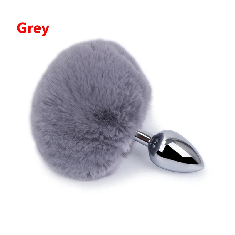 7 Color Stainless Steel Rabbit Tail Anal Plug Bunny Tail Butt Plug Anal Sex Toys Adult Products