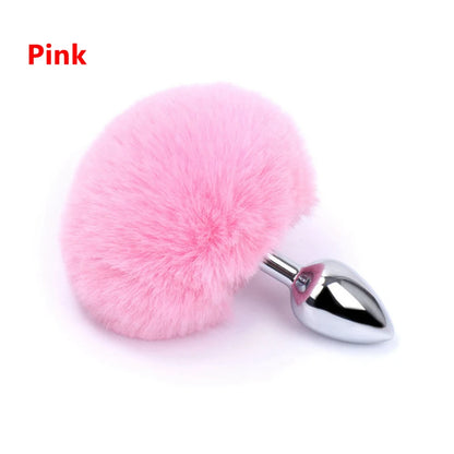 7 Color Stainless Steel Rabbit Tail Anal Plug Bunny Tail Butt Plug Anal Sex Toys Adult Products