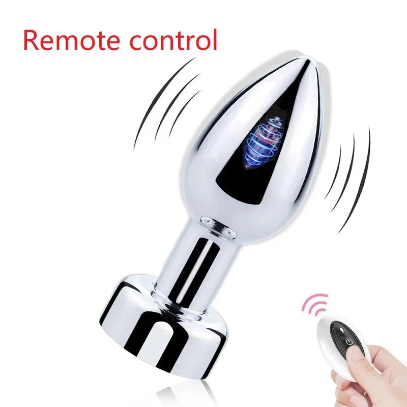 7 speed vibrator Metel anal beads butt plug vibration large rechargeable Wireless Remote Control Prostate Massager ass sex toy