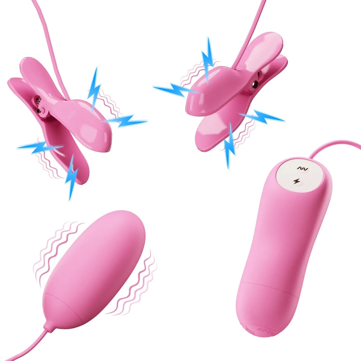 7 vibration 3 Electric Shock Nipple Clamps Vibrating Egg Breast Vibrator Clitoris Labia Clip Stimulation BDSM Sex Toy for Women