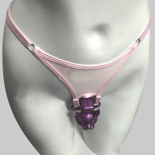 Pink Thong Chastity Cage Lock Fixed Belt Auxiliary Belt Anti Falling  BDSM