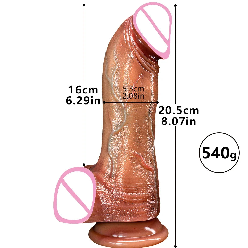 8.26 inch Huge Dildo Realistic Dildos With Suction Cup Skin Feeling Male Artificial Penis Lesbian Fake Dick Sex Toy for Women