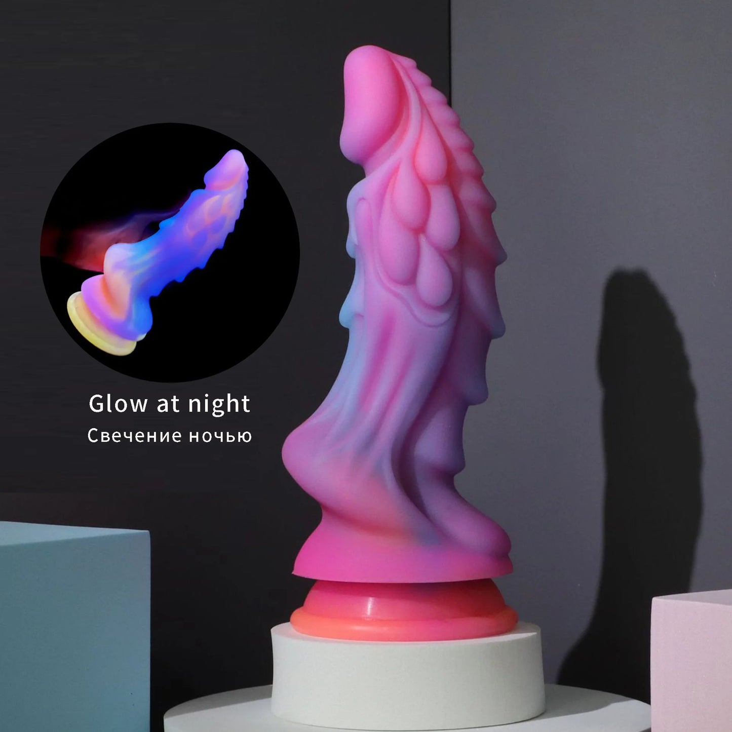 8.4in animal dildo Luminous Realistic Dragon Dildo Huge Anal Butt Plug Real Penis For Women masturbator prostate massage for men