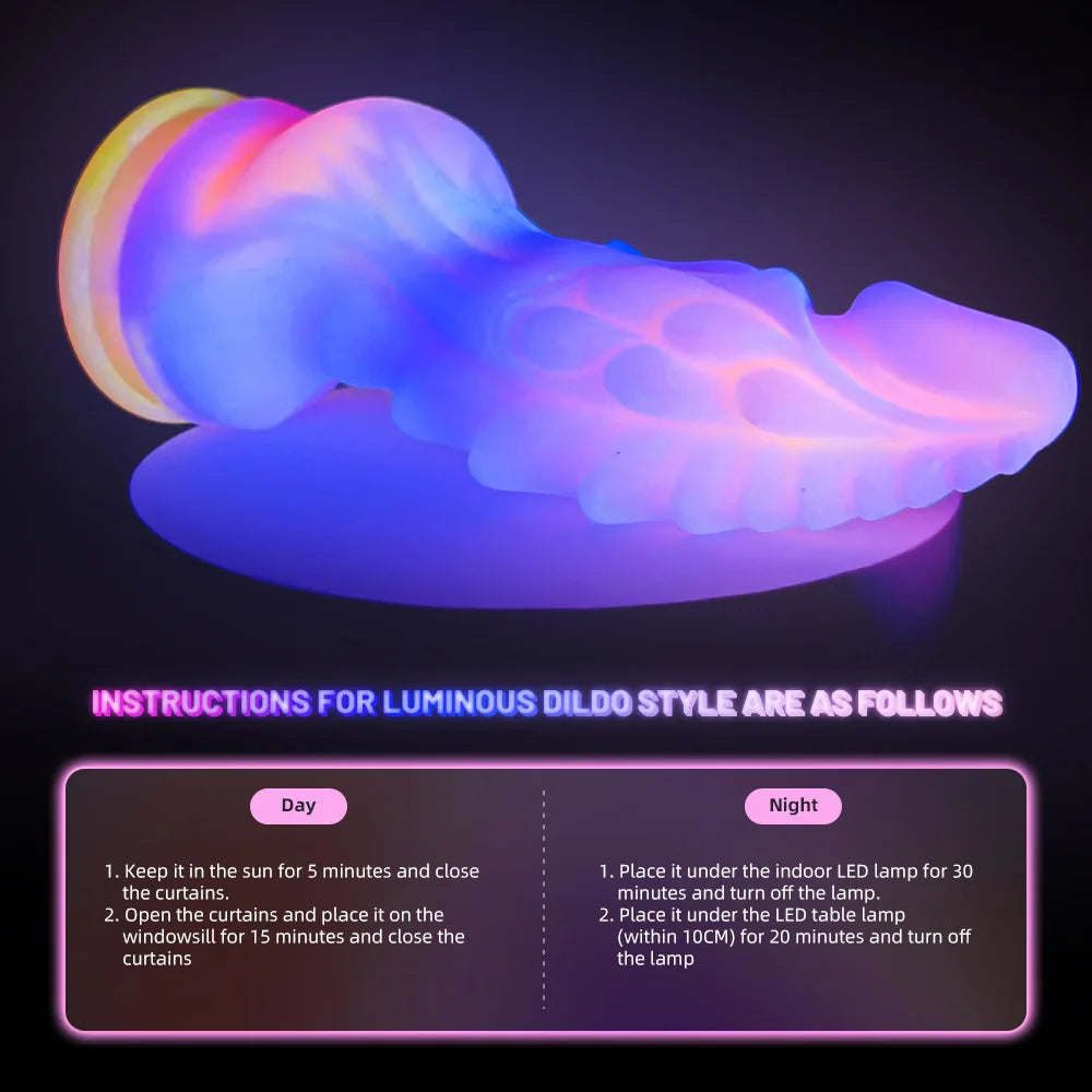 8.4in animal dildo Luminous Realistic Dragon Dildo Huge Anal Butt Plug Real Penis For Women masturbator prostate massage for men