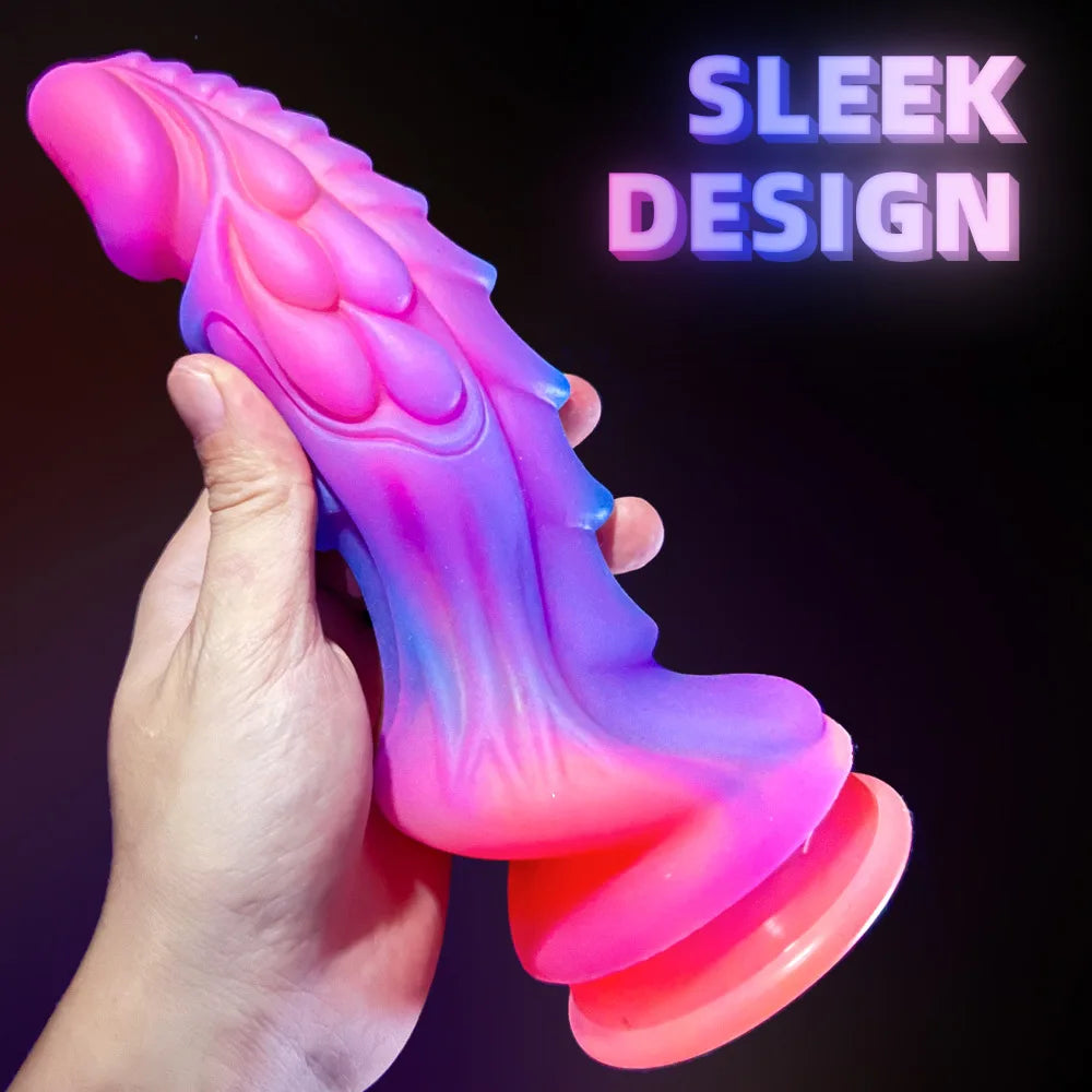 8.4in animal dildo Luminous Realistic Dragon Dildo Huge Anal Butt Plug Real Penis For Women masturbator prostate massage for men