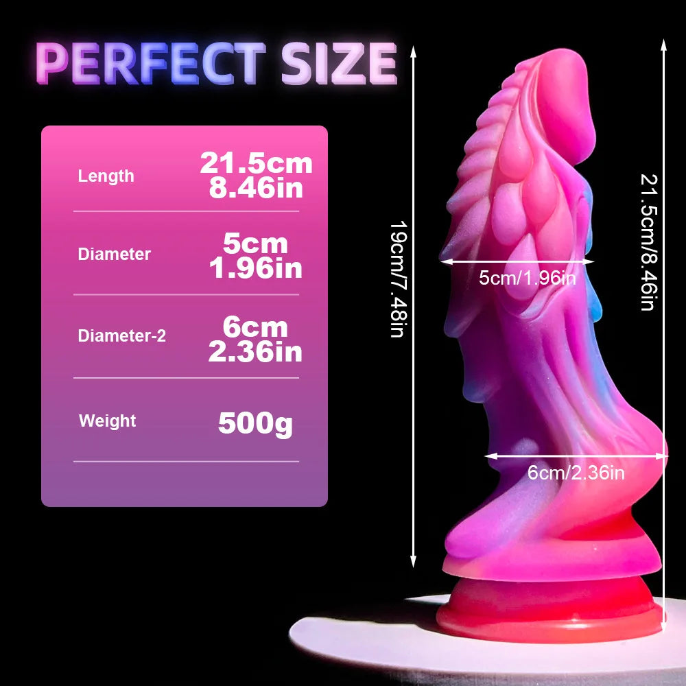 8.4in animal dildo Luminous Realistic Dragon Dildo Huge Anal Butt Plug Real Penis For Women masturbator prostate massage for men