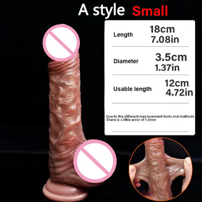 8.5in Real Skin Feeling Dildo Soft Glans Dildo Sliding Foreskin Huge Penis Sex Toy for Women Big Dick Butt Plug g spot simulator