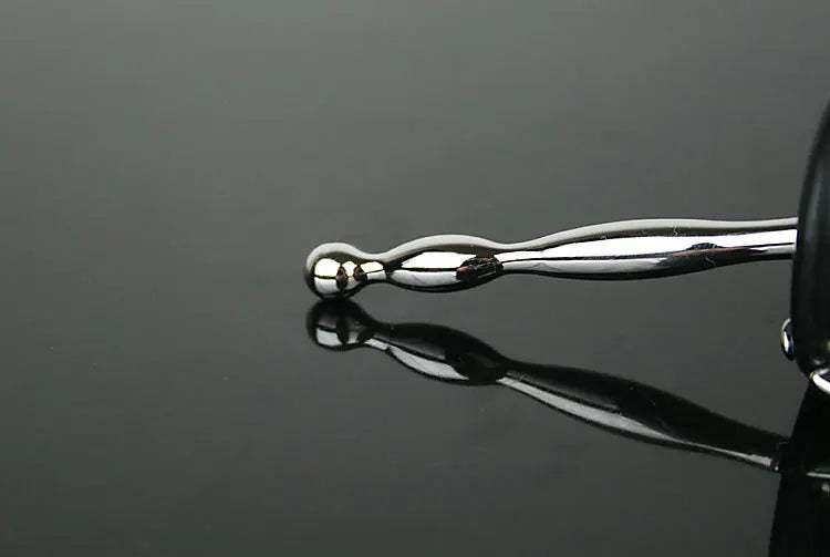 8*80mm stainless steel urethral stretching penis plug with silicone cock ring A608