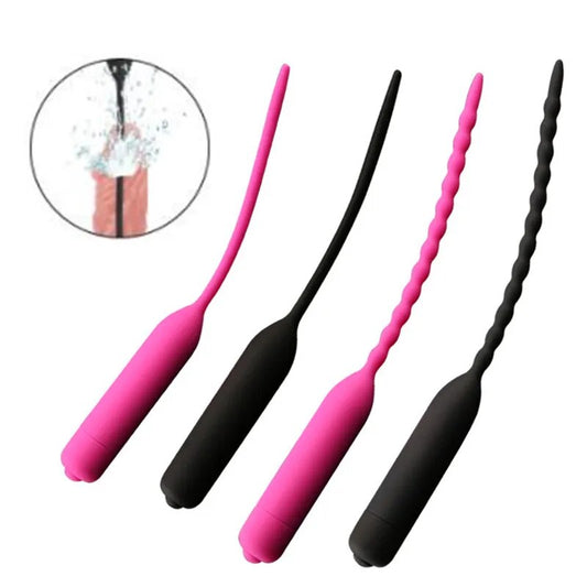 8 Size Vibrating Penis Plug Urethral Dilators Male Masturbator Vibrator Sex Toys For Men Silicone Sex Sounds Dilators Catheters