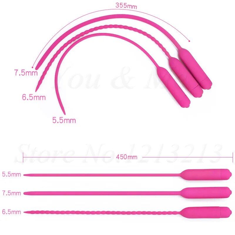 8 Size Vibrating Penis Plug Urethral Dilators Male Masturbator Vibrator Sex Toys For Men Silicone Sex Sounds Dilators Catheters