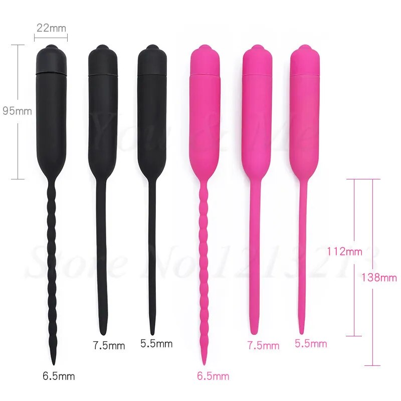 8 Size Vibrating Penis Plug Urethral Dilators Male Masturbator Vibrator Sex Toys For Men Silicone Sex Sounds Dilators Catheters