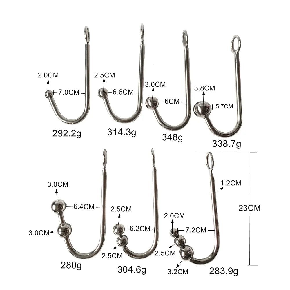 8 Types Stainless Steel Balls Anal Hool Dilator Butt Plug Metal Exotic Anal Beads Plug Massager for Man Women BDSM Game