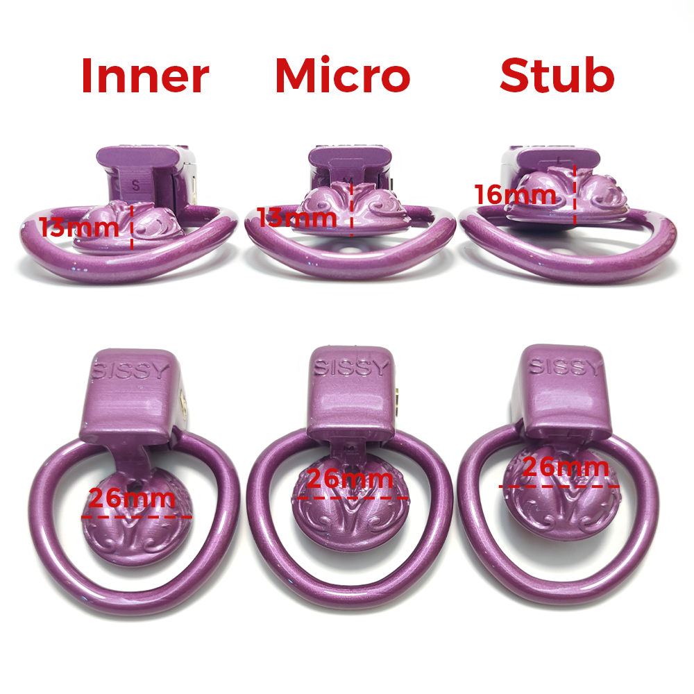 4Rings Purple CDTS Pussy Vaginal Small Chastity Cage