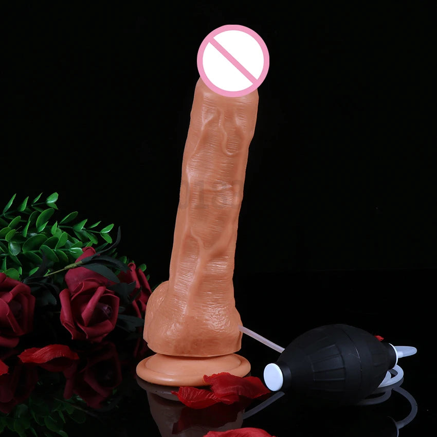 9.44 Inch Silicone Realistic Dildo Ejaculating  Penis  Adult Sex Toys For Women Strong Suction Cup Big Dick Gay Toy