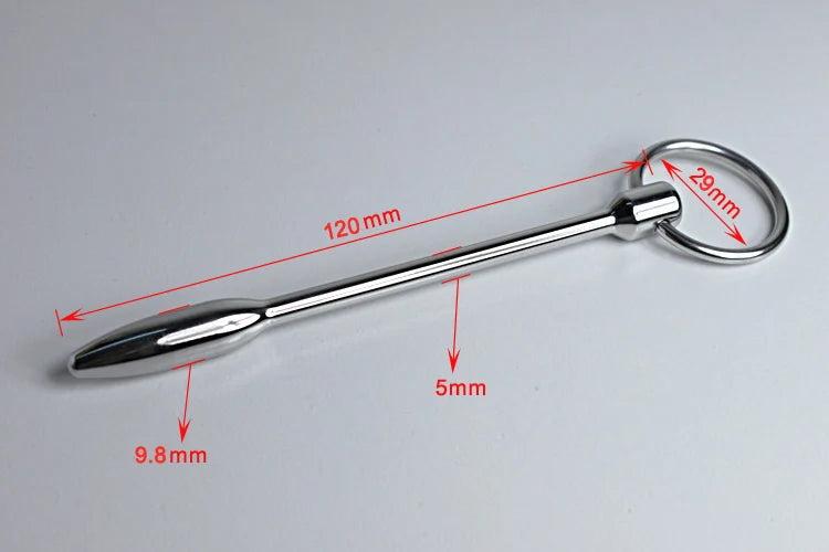 9.8*120mm thick Stainless steel penis plug urethral probe dilator vibrators Prince Wand sex toy A627