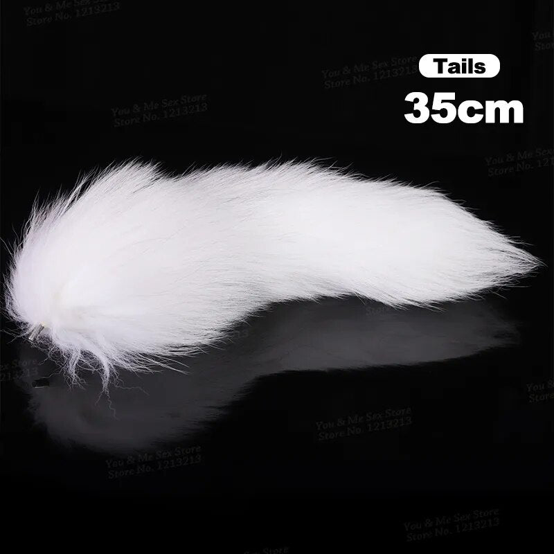 95cm Extra Long Tail Wolf Teeth With Thorn Anal Plug Beads Huge Dildos Anus Balls Dilator Adult Erotic Sex Toy COSPLAY Role Play