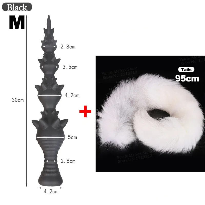 95cm Extra Long Tail Wolf Teeth With Thorn Anal Plug Beads Huge Dildos GXLOCK Store 95cm Extra Long Tail Wolf Teeth With Thorn Anal Plug Beads Huge Dildos GXLOCK Store
