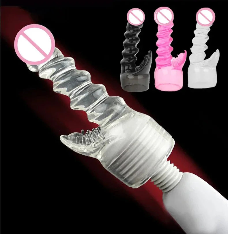 AV Vibrator Headgear Dildo G-Spot Vagina Stimulator Female Masturbator Magic Wand Head Cover Sex Toys for Women Erotic Products