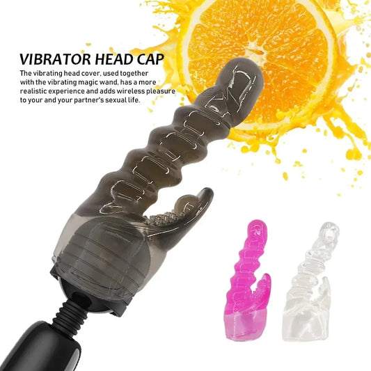 AV Vibrator Headgear Dildo G-Spot Vagina Stimulator Female Masturbator Magic Wand Head Cover Sex Toys for Women Erotic Products