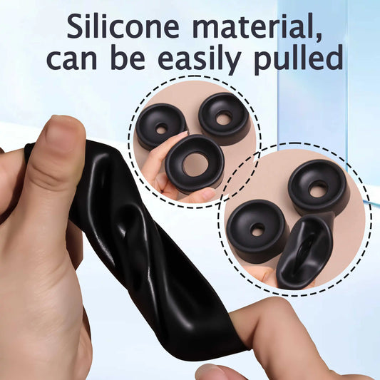 Accessories For Penis Pump Silicone Black Ring Sleeve Penis Enlargement Vacuum Pump Extender Trainer Sex Toys for Men Masturbato