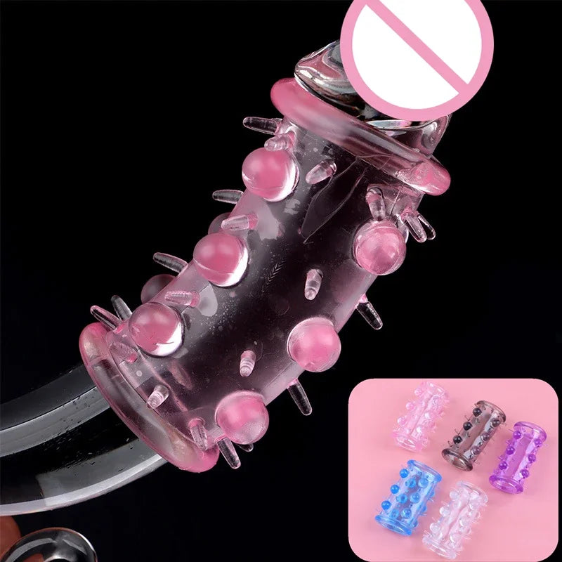 Adjustable Big Cock Ring Reusable Silicone Long Condom Penis Sleeve Delay Ejaculation Time Lasting Sex Toys for Men