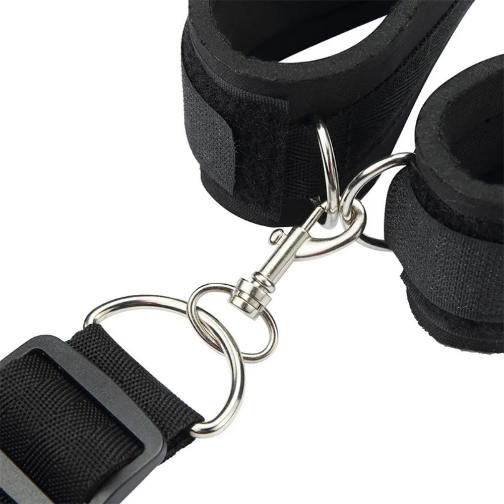 Adjustable Handcuffs Ankle SM Sex Toys Woman Cuffs Collar Wrist Mouth Gag Erotic Bdsm Bondage Set Restraint Adult Game Products