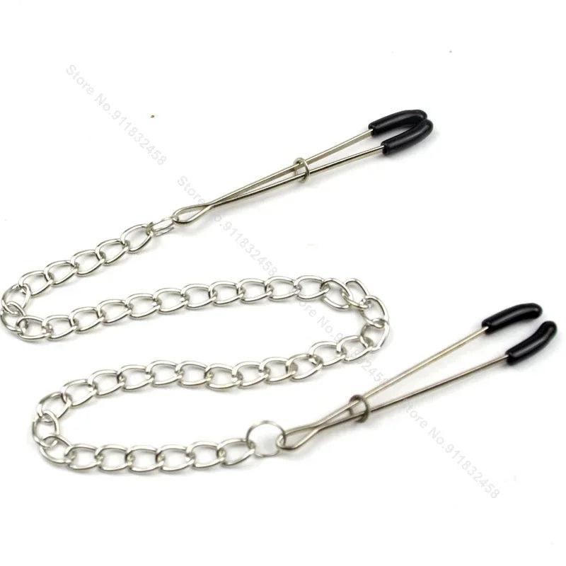 Adjustable Stainless Steel Chain Nipple Clamps Tweezers Erotic Nipple Stimulation Sex Toys For Women Sex Products