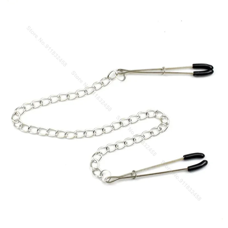 Adjustable Stainless Steel Chain Nipple Clamps Tweezers Erotic Nipple Stimulation Sex Toys For Women Sex Products