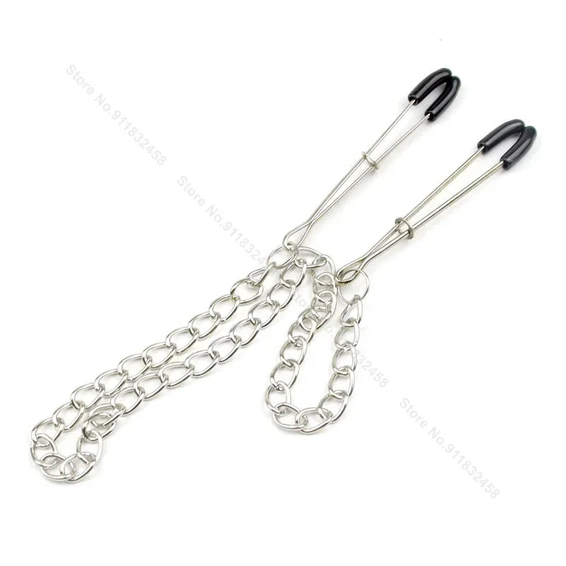 Adjustable Stainless Steel Chain Nipple Clamps Tweezers Erotic Nipple Stimulation Sex Toys For Women Sex Products